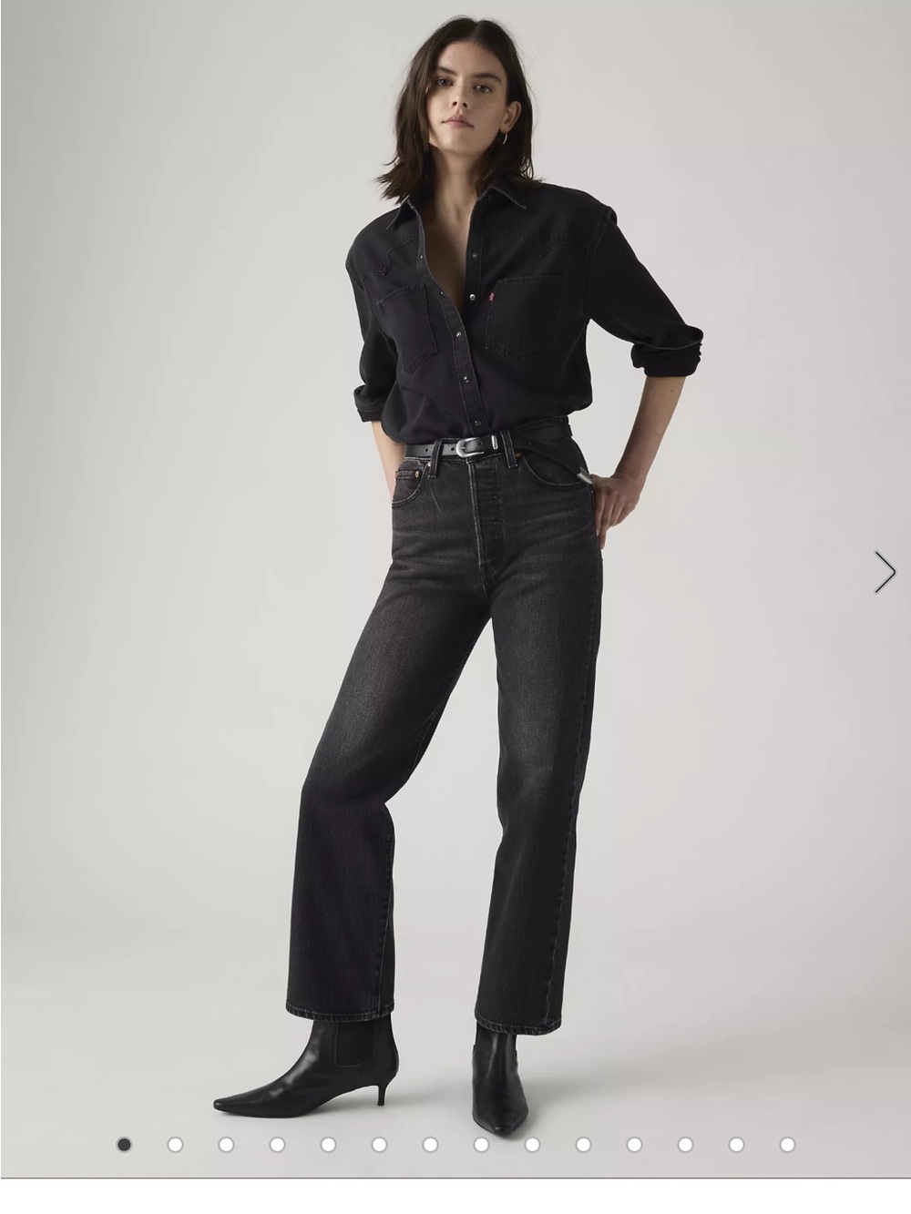 Levi’s High-Rise Straight Leg Jeans in Black